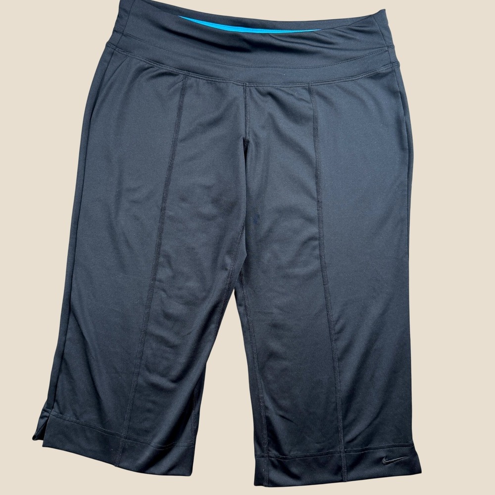 Nike Capri Pants Women S Black Dri-Fit Training Fitness Yoga Running 404945-014‎